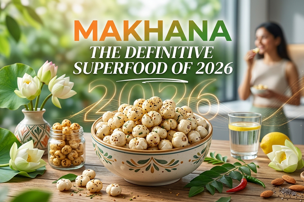 A bowl of premium Makhana (Fox Nuts) from Mithila region, Bihar
