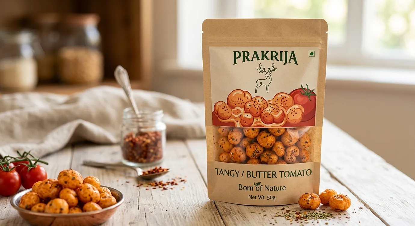 Tangy Butter Tomato Makhana Snack